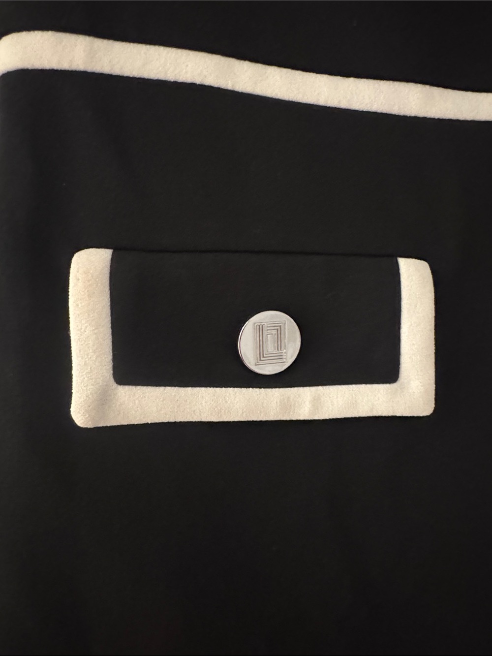 Karl Lagerfeld Black Mini Dress with White Trim - Picture 3 of 5
